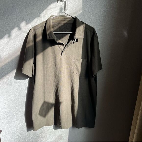 Vuori Army Green Terry Polo - Picture 1 of 9
